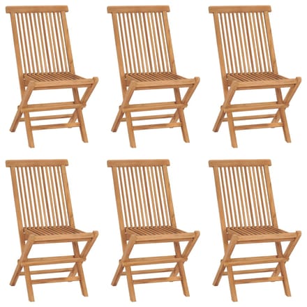 vidaXL - Klapstoelen - 6 - stuks - van - massief - teakhout