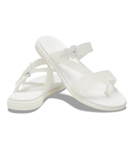 Crocs Tulum Translucent Oyster Toe Post Oyster Maat 33/34 US 4