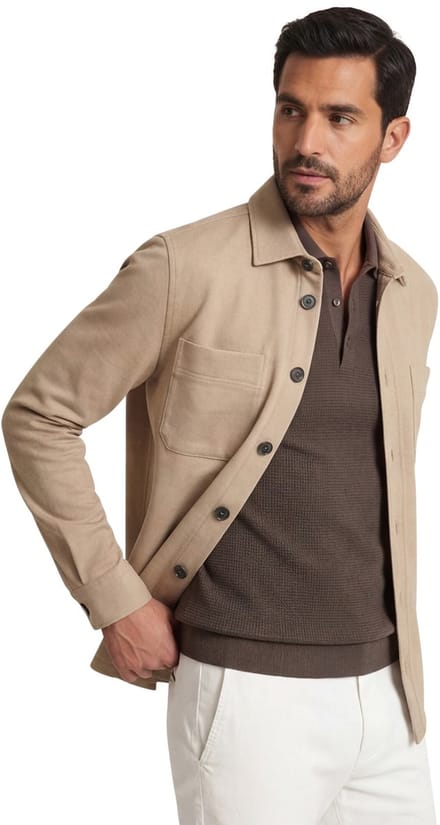 CASA MODA comfort fit overshirt - beige
