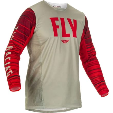 FLY Racing Kinetic Wave Lichtgrijs Rood Jersey - Jas