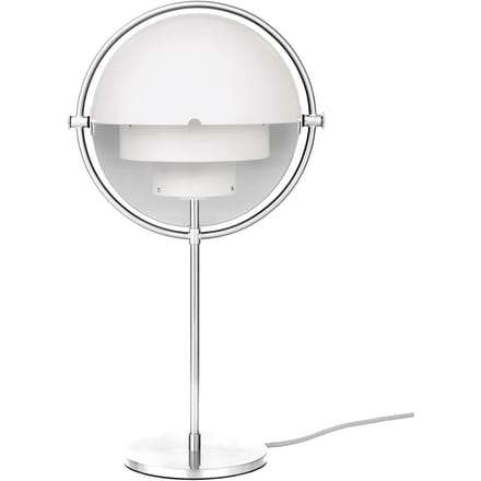 Gubi Lite tafellamp, hoogte 50 cm, chroom/wit