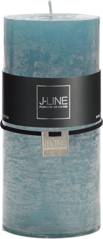J-Line cilinderkaars - blauw - large - 52U - 6 stuks