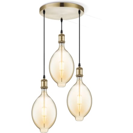 Home sweet home hanglamp Vintage brons 3L Oval - amber