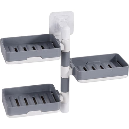 Boîte à savon murale rotative 3 couches HIPS sans perçage récipient à savon rotatif plat pour gray