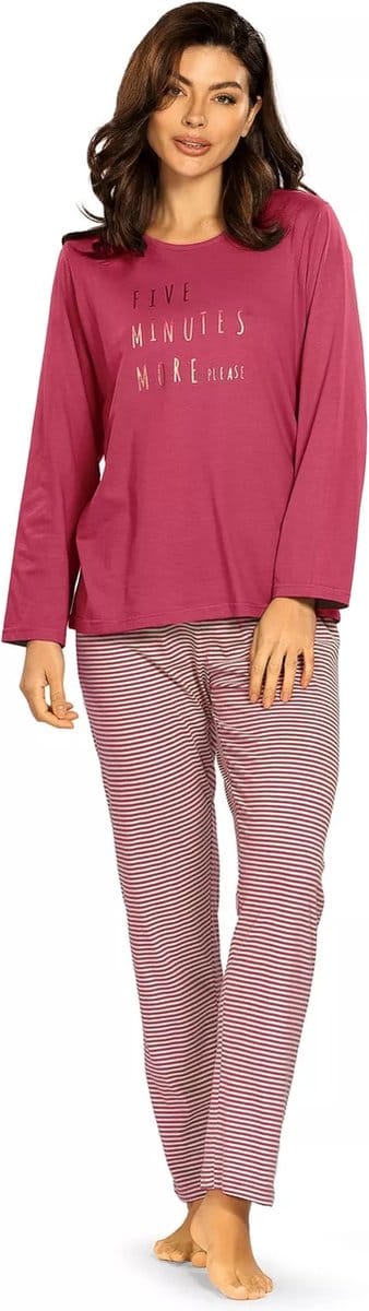 Comtessa - dames pyjama katoen - berry red - maat 46