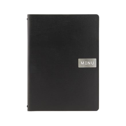 Securit® Menukaart | Menukaart map A4 onbewerkt leer - zwart