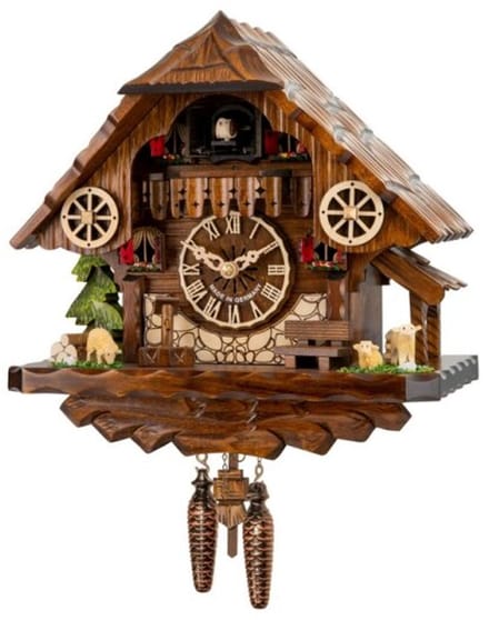 Engstler - 441_Q - Koekoeksklok - Kwarts - Notenhout - 28 cm