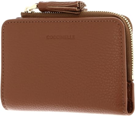COCCINELLE Leren portemonnee Tassel Wallet Cognac bruine
