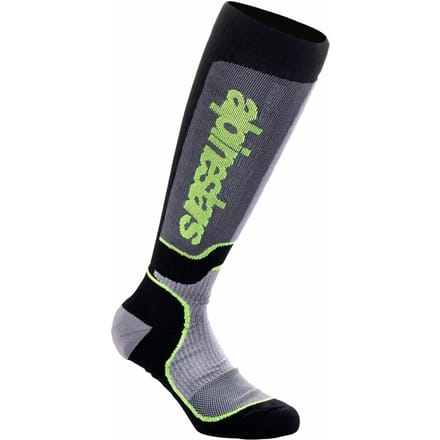 Alpinestars MX Plus Sokken Zwart Grijs Geel Fluo -