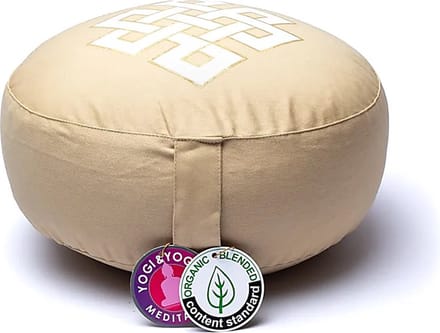 Meditatiekussen oneindige knoop beige biokatoen (OCS)
