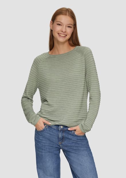 Structuurpatroon Viscose Mix Pullover Dames QS