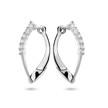 Zilver Gerhodineerd Klapoorringen Zirkonia 1335288