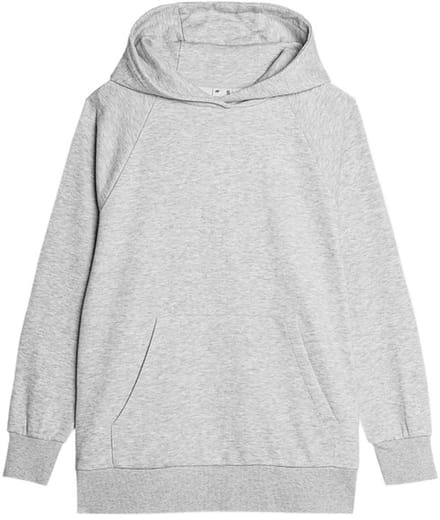 4F Dames Hoodie Ongevoerd Met Capuchon - Katoen - Grijs - Maat XXL