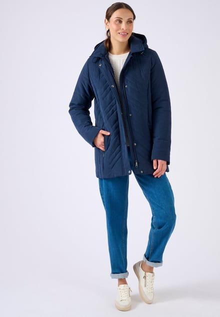 Damart - Gewatteerde sierlijke parka - Dames - Blauw - 38-40 (S)