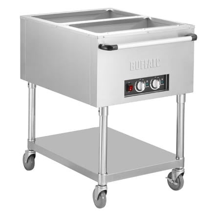 Buffalo Mobiele bain marie wagen 2x 1/1GN