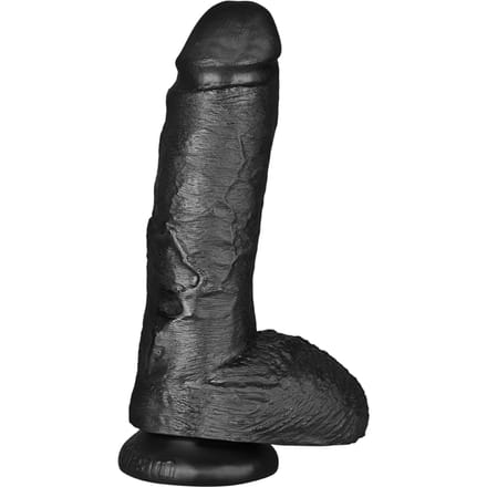 King Cock dildo met ballen - 20 cm, zwart