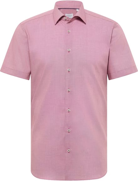 ETERNA slim fit overhemd korte mouw - structuur - rood - Strijkvrij - Boordmaat: 44 (EU maat: XL)