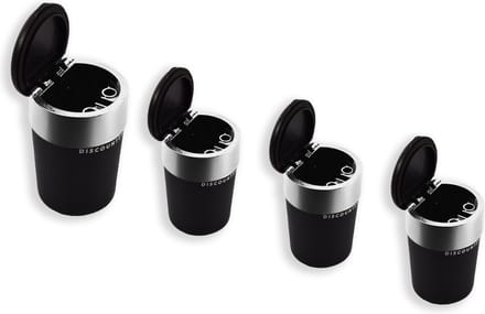 4 Stuks auto Asbak met led inclusief BATTERIJ - Geurvrije anti rook auto asbak -