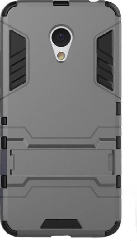 Shop4 - Meizu M3 Note Hoesje - Harde Back Case Armor Grijs