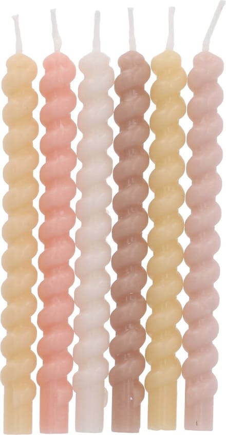 Folat - Kaarsjes twister pale pastel 10 cm (12 stuks)