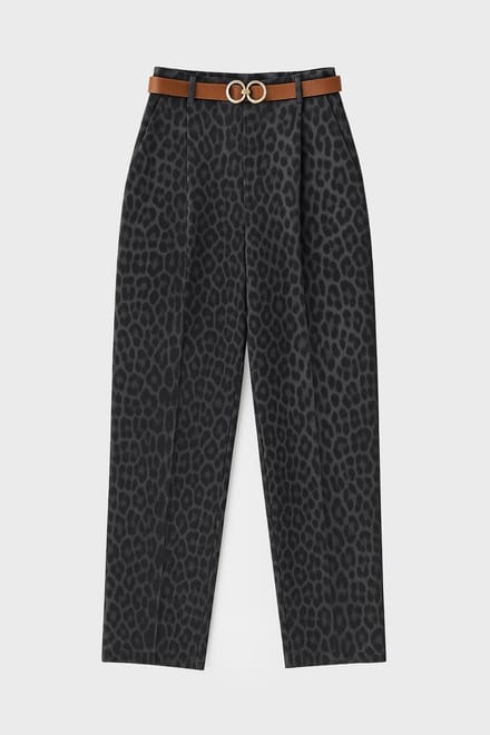 Touché Privé - Carrot fit broek met luipaardprint - Grijs - Dames