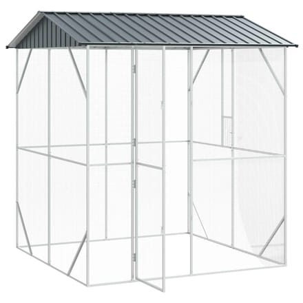 vidaXL Cage pour oiseaux Anthracite 215 x 208 x 247 cm