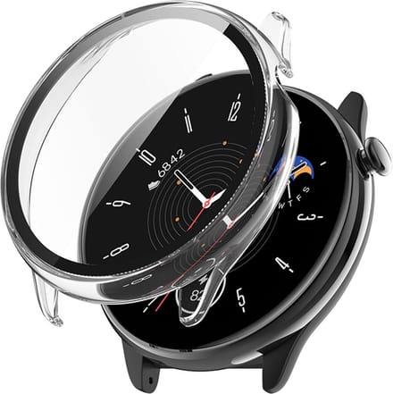 Strap-it Hard case hoesje met glasplaatje - geschikt voor de Amazfit GTR Mini - transparant
