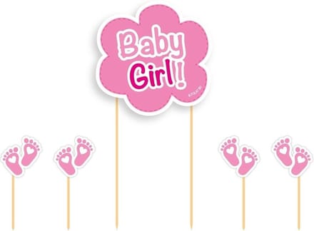 Taart topper Baby Girl roze