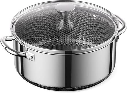 Hybride Anti-aanbak Steelpan met Glazen Deksel 20cm RVS