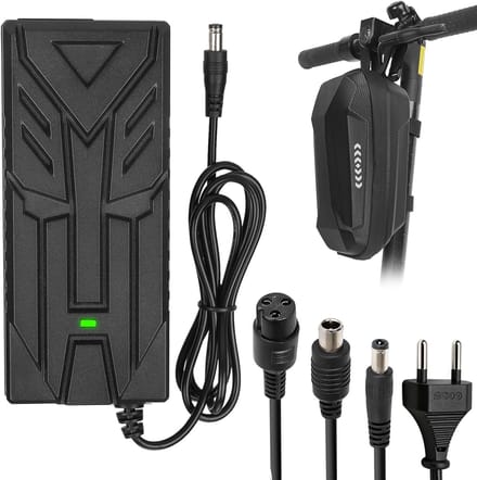 Thijox - 42V 2A Elektrische Scooter Oplader, Hoverboard Oplader, 36V Universele Lithium Batterij Oplader met 3 Aansluitingen, E-bike/Scooter Snellader