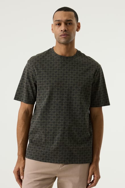 GARCIA Heren Print T-shirt Groen Korte mouw