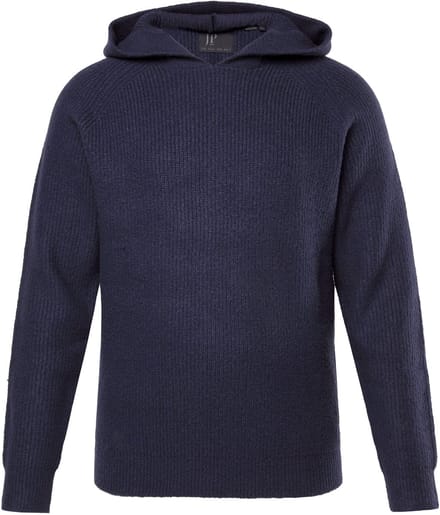 JP 1880 - Heren - Hoodie CashmereTouch breisel capuchon - Navy blauw - Maat 3XL