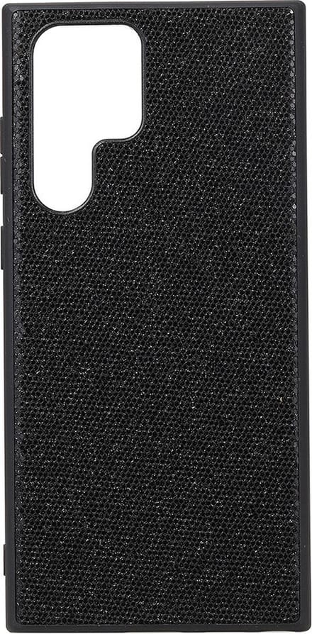 Shop4 - Samsung Galaxy S22 Ultra Hoesje - Harde Back Case Glitter Zwart