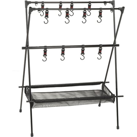 Buiten Camping Hangrek Buiten Draagbaar Dubbellaags Campingrek met Mesh Zak black