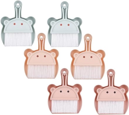 Tafelveger en Stoffer Set - Mini Bezems - Bureau Schoonmaken - Ophangbeugel - 20.8 cm - Diverse Kleuren
