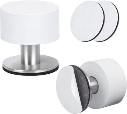 2-pack zelfklevende wand- en deurstoppers – deurstopper - deurbuffer - deurstoppers voor binnen – Met rubberen kussentjes – Voor harde vloeren – Wit