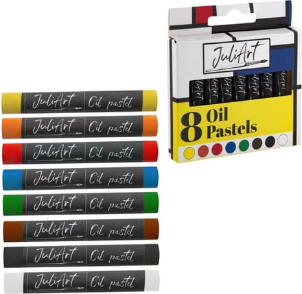 JuliArt Waspotloden Op Oliebasis - Waskrijtjes - Set van 8