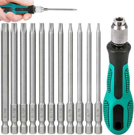 Torx-schroevendraaierset 12-delig, T6-T40, magnetisch met handgreep