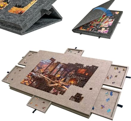 Legpuzzelbord - Puzzelmat - Puzzels Maken - Met 6 Laden - 1500 Stukjes - Donker Camel