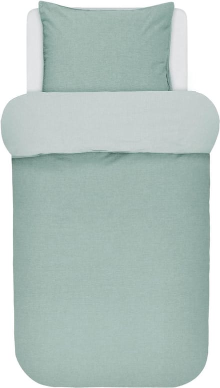 MARC O'POLO Washed Chambray Dekbedovertrek Sage green - Eenpersoons – 140x200/220 cm