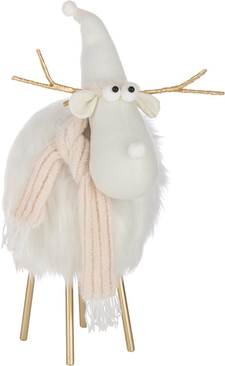 J-Line figuur Rendier - polyresin - wit/beige - large