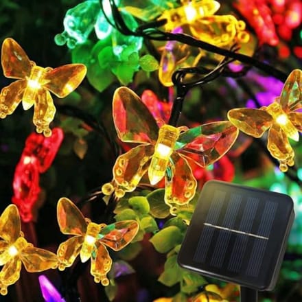 Solar Vlinder Lichtsnoer Buiten - 8 Meter Sfeerverlichting met 40 LED's en 8 Lichtstanden