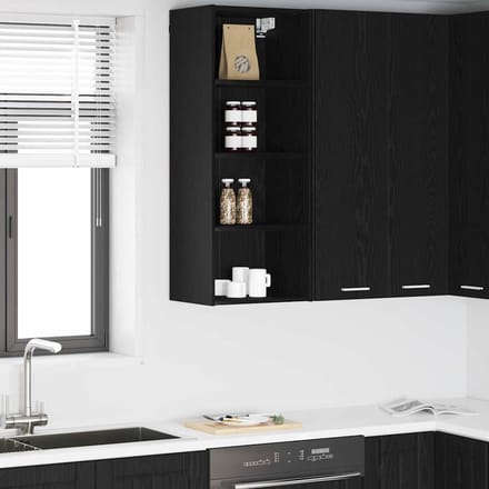 vidaXL - Hangkast - Zwart - eiken - 40 - x - 29,5 - x - 100 - cm - Bewerkt - hout