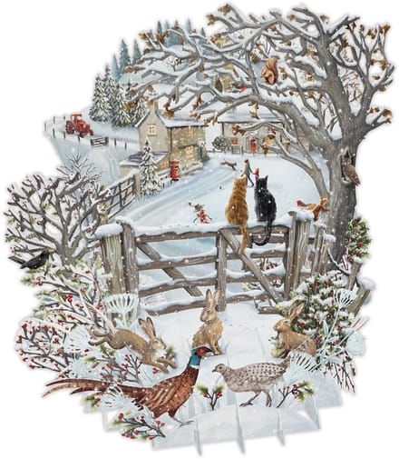 3D-Pop Up Wenskaart Let It Snow - Laser gesneden kerstkaart