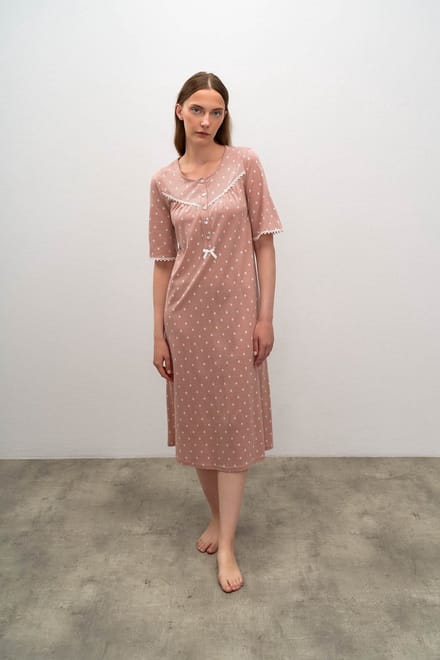 Vamp! Nachthemd voor dames Micromodal & Katoen Salmon 16018/154 3XL