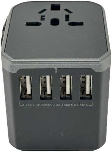 Thuys – 28W Wereld Adapter – 4USB Type – C Multifunctionele Snellader – Zwart