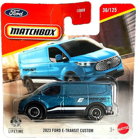 MATCHBOX 2023 FORD E-TRANSIT CUSTOM MBX EDITION BLUE METALIC 36/125 METAL (1:64)