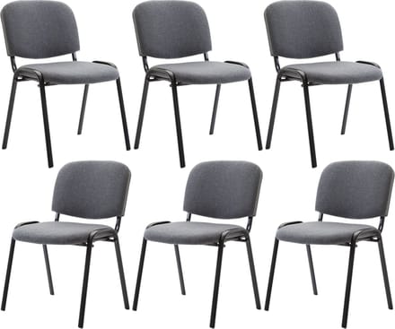 CLP Ken Set van 6 bezoekersstoelen grijs