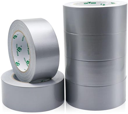 Multi-functionele textieltape in zilver en grijs, 50 mm x 50 m, 6 rollen voor reparaties en klussen