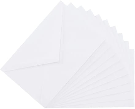 ENV-004 - Nellie's Choice -10 enveloppen ronde punt - 11,4 x 17,6cm Wit - envelop
